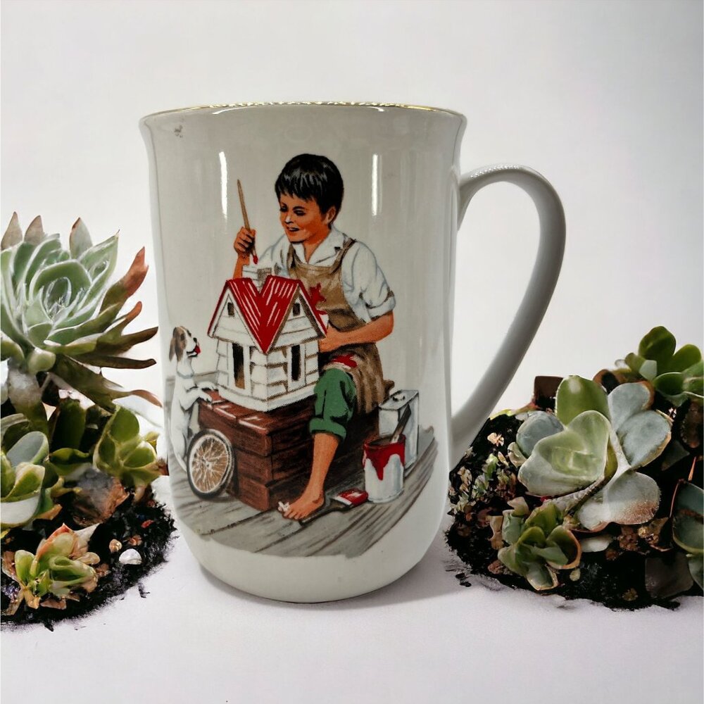 1996 A Dollhouse For Sis Inspired By The Art Of Norman Rockwell, Cup Mug